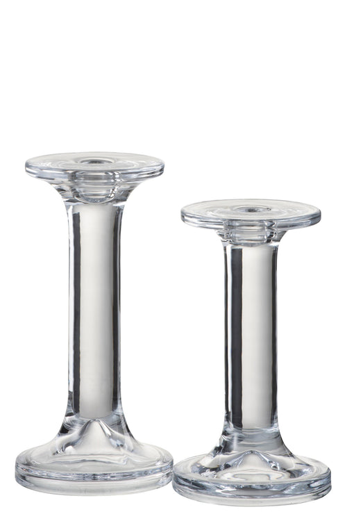 J-Line kandelaar Effen - glas - transparant - large