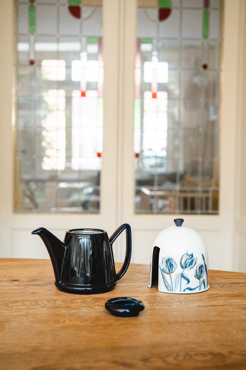 Bredemeijer - Theepot jubileum Cosy Manto 1,0L blauw/tulp - Limited Edition - vtwonen shop