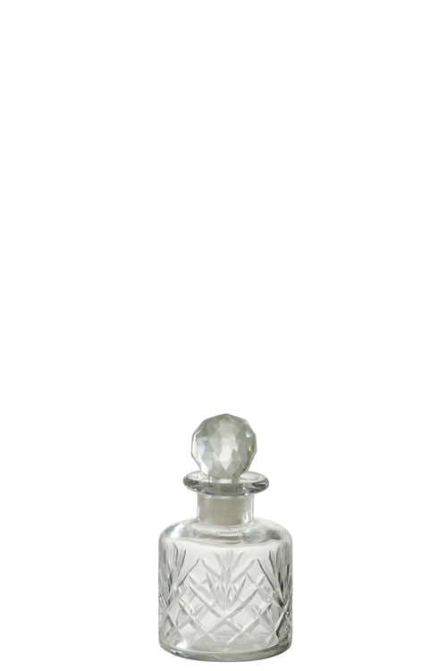 J-Line decoratie Fles Line - glas - transparant - small