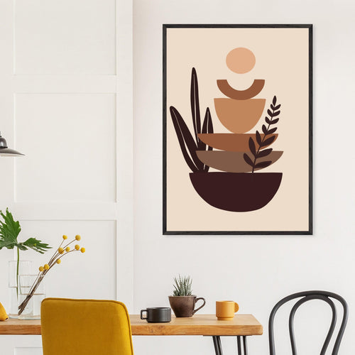 Artfulprints Poster Boho – Balanced earth   - A4 21x29.7 cm - Bruin