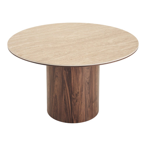 Artichok Dana houten eettafel met keramiek blad donkerbruin - Ø120 x 75 cm
