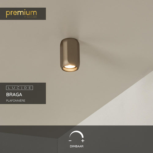 Lucide plafonnière BRAGA - 1xGU10 - Koffie - vtwonen shop