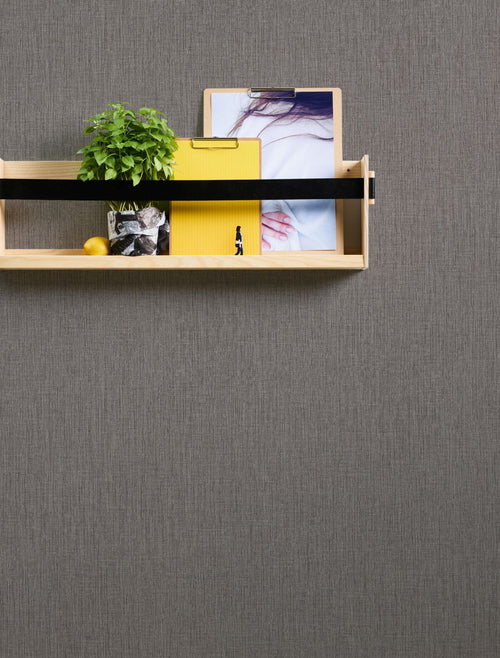 Livingwalls behang linnenstructuur warm grijs - 53 cm x 10.05 m - AS-379527