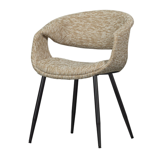 WOOOD eetkamerstoelen Yossi Metalen Zwarte Poot - Zand - Set van 6