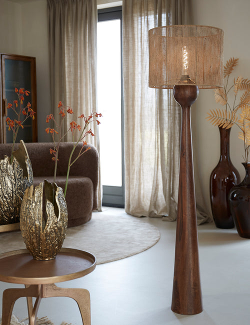 Light & Living vloerlamp FESTINA - Ø18x125cm - bruin - vtwonen shop