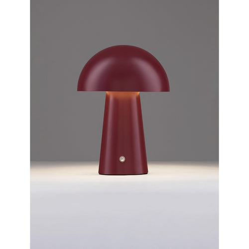 Nova Luce ANDE Geïntegreerde LED-tafellamp, mat bordeauxrood, aanraakgevoelig, dimbaar, 2W 129lm 3000K, USB-aansluiting