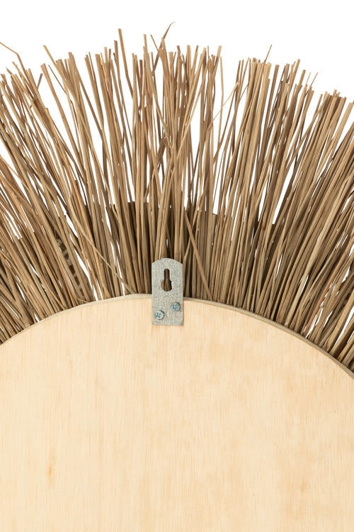 J-Line spiegel Melissa Paille - raffia - naturel/wit - small - Ø 75  cm - vtwonen shop