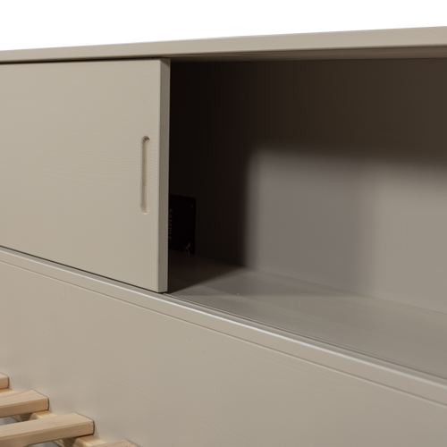 WOOOD bedbank Carter - Grenenhout - Dust/Beige - 90x200