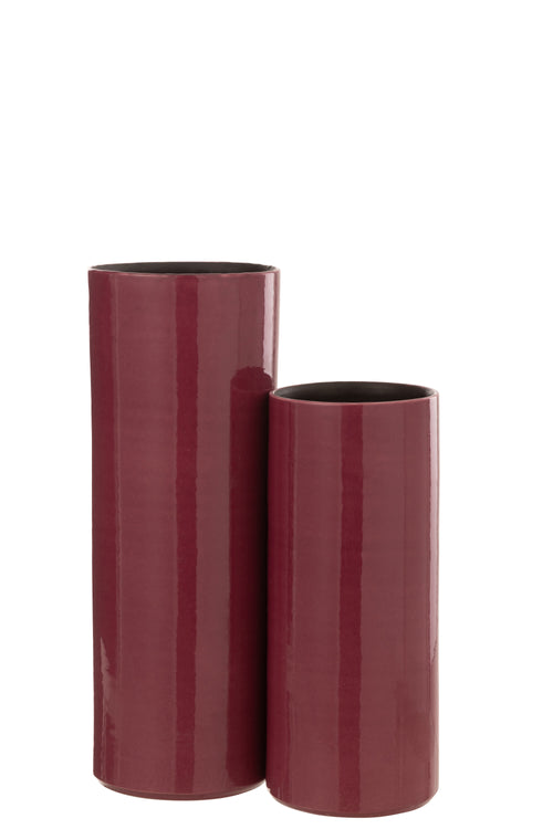 J-Line vaas Flek - keramiek - fuchsia - large - 47.5 cm hoog - vtwonen shop