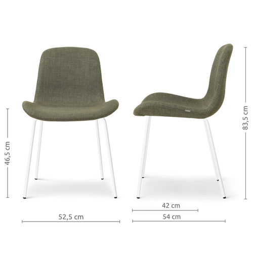 Nolon Nora-Fé eetkamerstoel forestgroen - wit onderstel - vtwonen shop