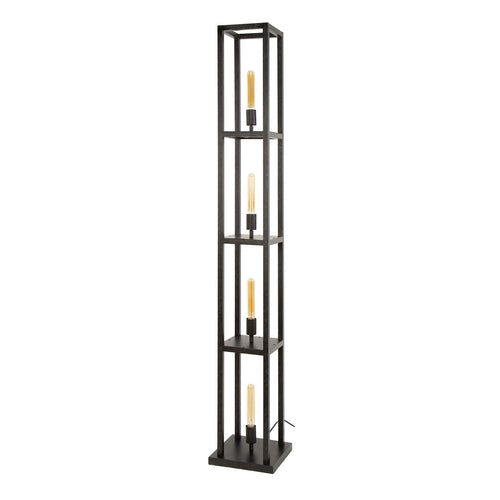 Giga Meubel Vloerlamp Quadra - Artic Zwart - 4-Lichts - 25x25x163cm