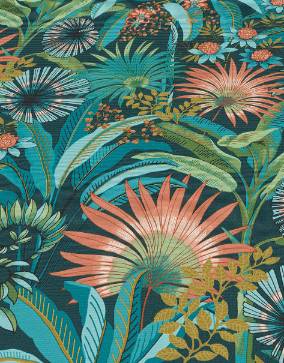 Erismann behang tropische bladeren turquoise - 53 cm x 10.05 m - 661621 - vtwonen shop