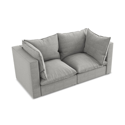 LaMiaSofa Tweezits modulaire bank Ravenna - bouclé - lichtgrijs - 180x90x77