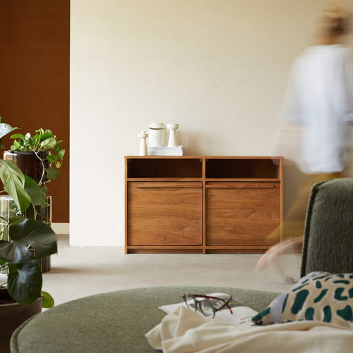 Tikamoon Sideboard aus massivem Akazienholz 120 cm - Bruin