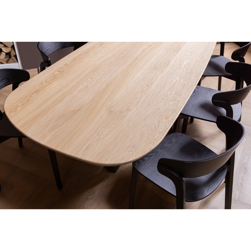 WOOOD eettafel organisch doorgaande Lamel Tablo - Eiken - 220x100 - vtwonen shop