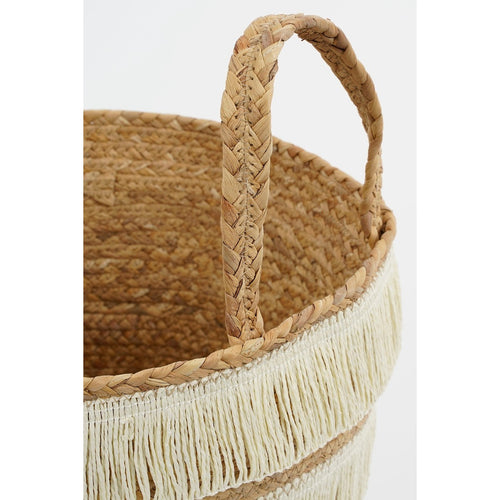 Mica Decorations Opbergmand - Set van 2 - H30 x Ø32 cm - Waterhyacint - Bruin