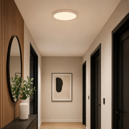 Highlight plafondlamp Piatto - 1 lichts - 44.5  x 2.5   cm - beige