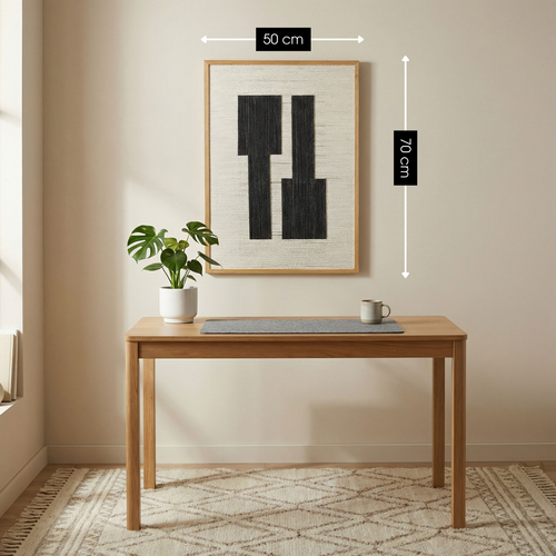 Mica Decorations Wanddecoratie - Wandpaneel Abstracte Kunst 70 x 50 x 2,5 cm - Woondecoratie voor Woonkamer of Slaapkamer - Zwart