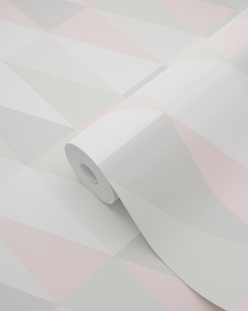 ESTAhome behang grafische driehoeken licht roze en mintgroen - 53 cm x 10.05 m - 138919 - vtwonen shop