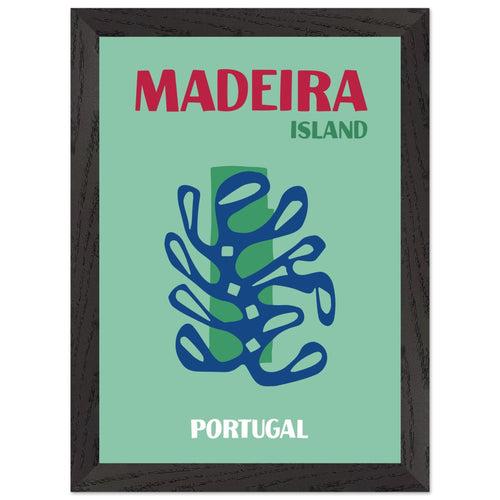 Artfulprints Poster met Lijst Portugal - Madeira   - A4 21x29.7 cm - Groen