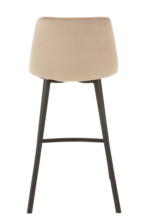 J-Line barstoel Olivier - textiel/metaal - beige - 2 stuks