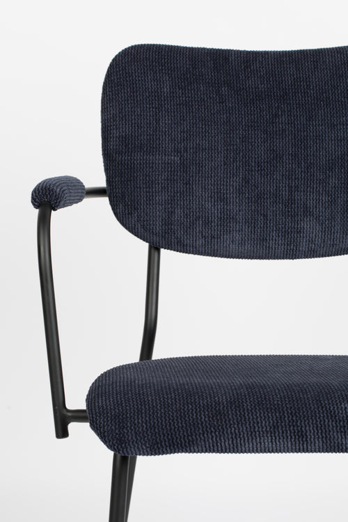 Zuiver Benson Eetkamerstoelen met armleuning Donkerblauw - Set van 2 - vtwonen shop