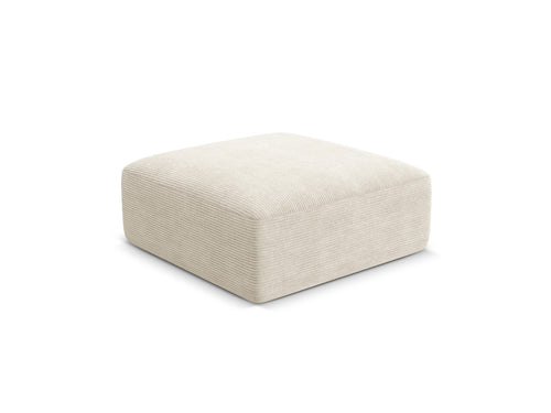 Cosmopolitan Design Poef Campi ribfluwelen ivoor - 90x90x40cm