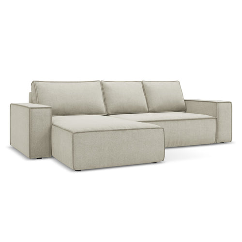 LaMiaSofa hoekbank links Livorno - textuurstof - lichtbeige - 290x185x82