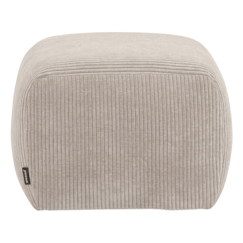 WOOOD poef Mojo Base - Ribstof - Ecru - 45x84x64