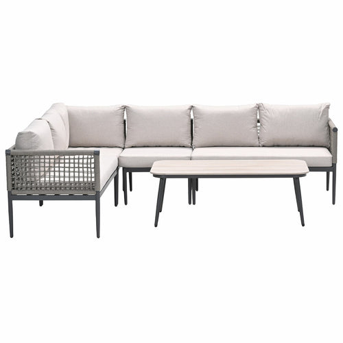 Garden Impressions loungeset Burela taupe - links - 5-delig - vtwonen shop