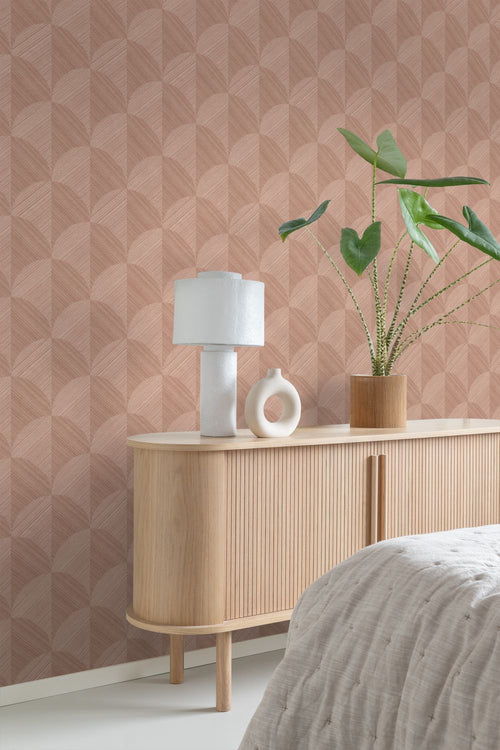 Origin Wallcoverings behang 3D-motief terracotta roze - 53 cm x 10.05 m - 347937