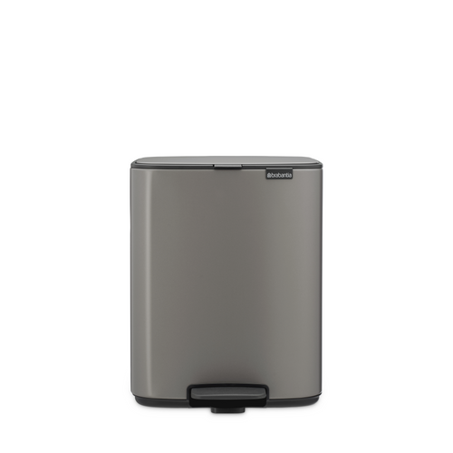 Brabantia Bo Pedaalemmer, 12 liter, stil sluitend, kunststof binnenemmer - Platinum