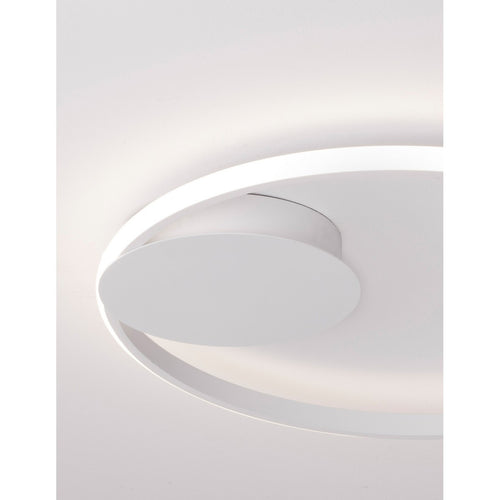 Merano Bellevue 50cm Geïntegreerde LED Semi Flush Light Sandy White Aluminium LED 32W 2320Lm 3000K