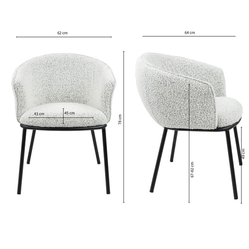 Kick eetkamerstoel Duke - Zwart/wit gemeleerd - vtwonen shop