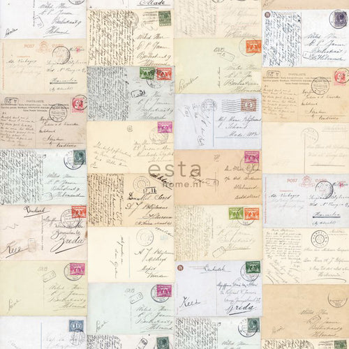 ESTAhome XXL behang postcards meerkleurig - 50 x 900 cm - 158105 - vtwonen shop