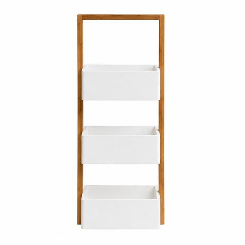 Calicosy - Rechte bamboe plank met 3 opbergvakken  15x28.5x66 cm