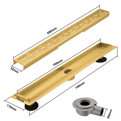 LOMAZOO douchegoot Cayma - goud - 70 cm