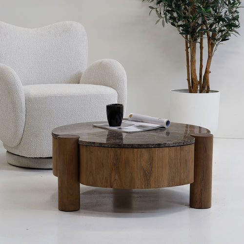 Giga Meubel Salontafel Maeve - Rond - Marmer - 75cm - vtwonen shop