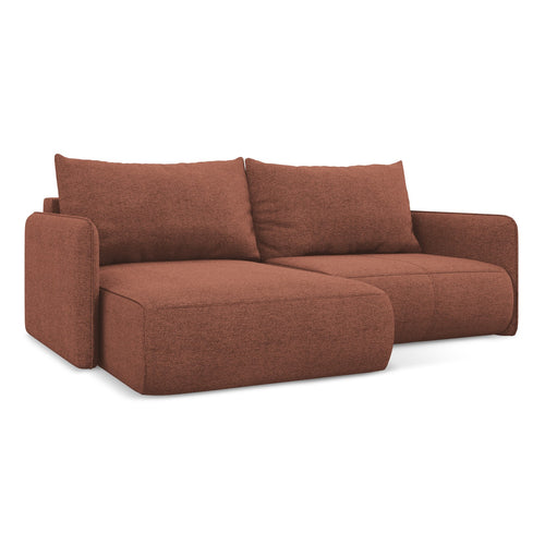 LaMiaSofa hoekbank links Palermo - chenille stof - gedempt roze - 207x148x86