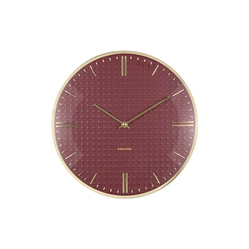 Karlsson wandklok Riqueza - rood - Ø35cm