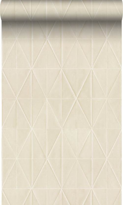 Origin Wallcoverings eco-texture vliesbehang origami motief zand beige - 0,53 x 10,05 m - 347855 - vtwonen shop