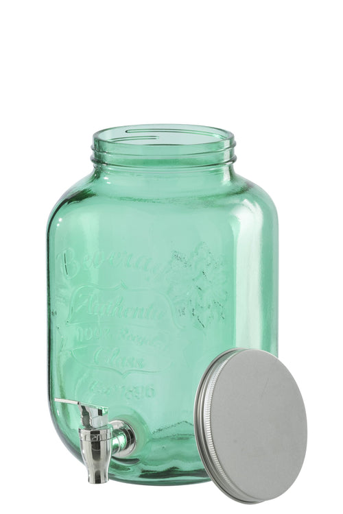 J-Line drankdispenser  - glas - smaragdgroen