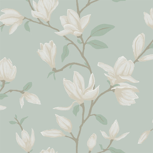 ESTAhome behang magnolia celadon groen - 53 cm x 10.05 m - 139405 - vtwonen shop