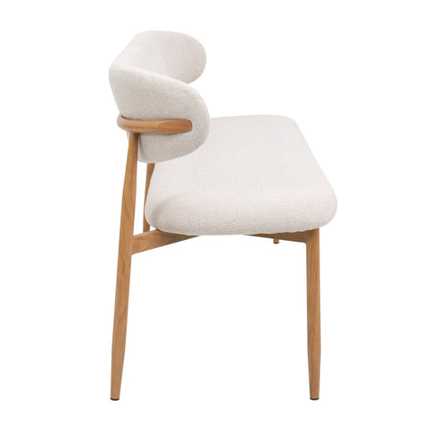 Giga Meubel Eetkamerbank Alexia - Stof - Beige/Naturel - 200x55x77cm