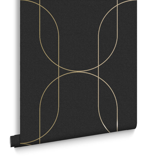 Graham & Brown vliesbehang Palais Dark Grey & Gold - Donkergrijs - vtwonen shop