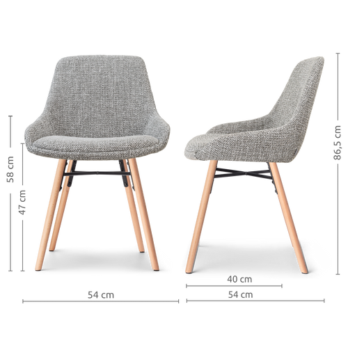 Nolon Nena-Isa eetkamerstoel grijs blend - houten onderstel