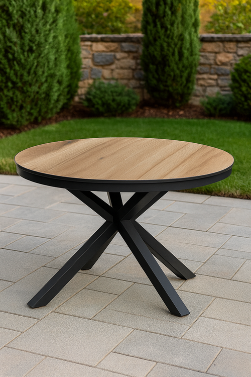 Sens-Line - Milano Tuintafel - Ø120cm - Houtkleur