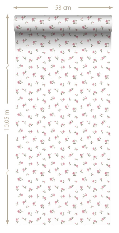 Sanders & Sanders behang bloemetjes roze - 50 x 900 cm - 935396