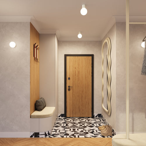 Sollux Lighting Plafondlamp HALO beige IP44 - 12x12x21cm