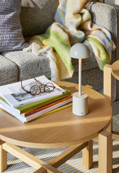 Hübsch salontafel Four - mdf/ovz-fineer/eiken - ø68xh42cm, ø48xh55cm